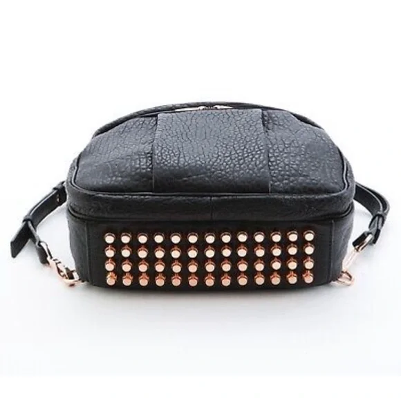 NWT ALEXANDER Wang Pebbled Black Leather Backpack Handbag with Studded Rose Gold - Picture 6 of 12